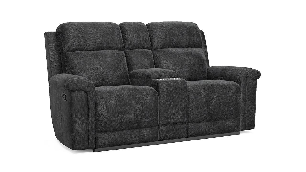 Dual Reclining Sofa in Gray Fabric
